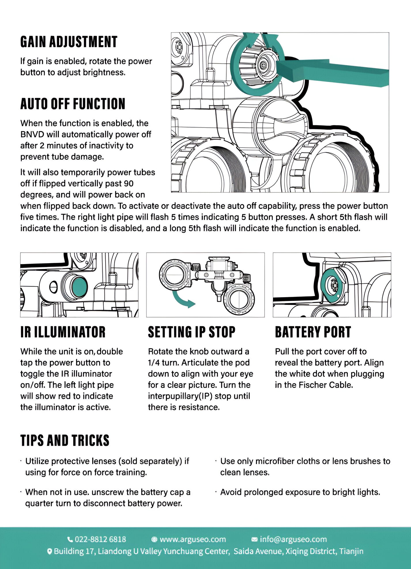 Argus BNVD-1431 MK2 Binocular Night Vision System - Nocturnal Optics